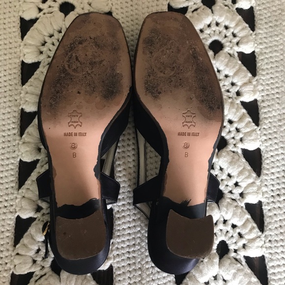 Cynthia Rowley Vintage Satin Black Kitten Mule - Picture 5 of 16